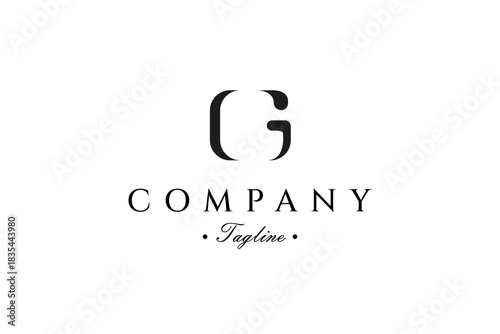 minimalist letter G logo with flat design style