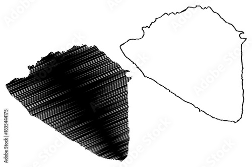 Helgoya island (Kingdom of Norway) map vector illustration, scribble sketch Helgoya map