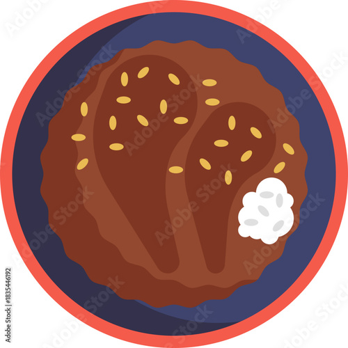 A rich, dark Mexican sauce made from chili peppers, chocolate, and spices.