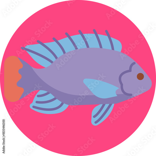 A stylized fish representing seafood dishes in Mexican cuisine.