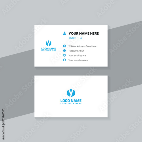 Modern business card design template with vector layout elements