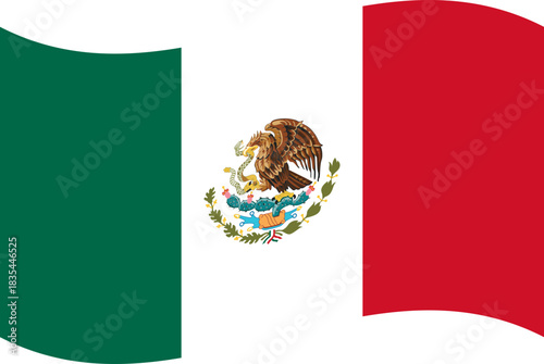 Balanced Waving Flag of Mexico in Color