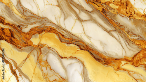 Golden and white marble texture with intricate veins, abstract pattern background Vector, illustration