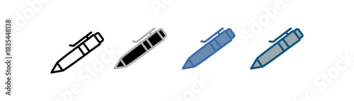 
pen icon set multiple style collection with ballpoint pen design
