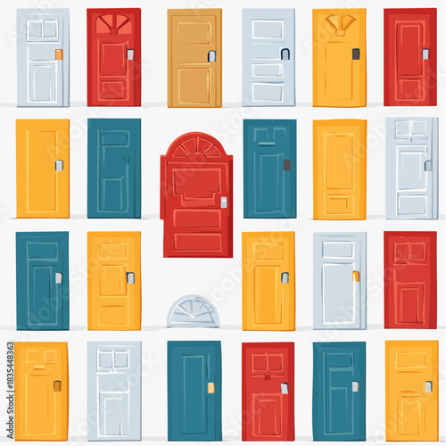 A Collection of Colorful Doors in Various Styles.