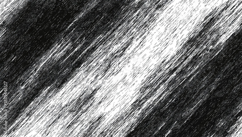 Textured grunge diagonal lines abstract background black and white rough pattern Vector, illustration