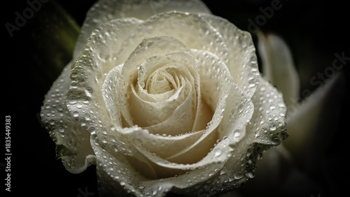white rose with water drops