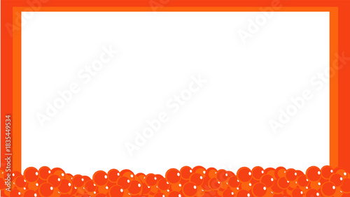 Caviar and Orange Frame Vector Illustration on White Background. Minimalist Caviar for culinary branding, gourmet packaging, restaurant menus, invitations, product labels.