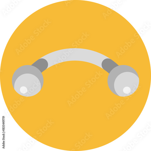 Curved barbell jewelry shaped like a banana, often used in eyebrow or belly button piercings.