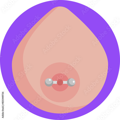 A piercing designed for the nipple, often featuring a barbell or ring.