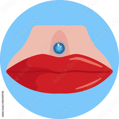 A body piercing featuring a small decorative stud or ring.