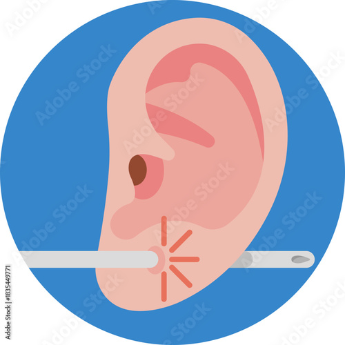 A sterilized needle used for piercing earlobes or cartilage.