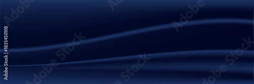 Navy blue silk satin. Silky shiny fabric. Dark luxury background with space for design. Banner. Wide. Long. Panoramic. Template. Flat lay, top view table. Beautiful.Elegant.Birthday,Christmas.