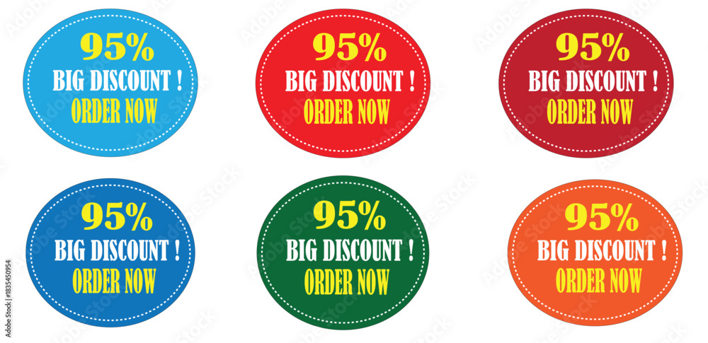 Obraz premium Sale Tags Collection – Discount Labels, New Arrival Badges, Price Tag Icons, Black and Red Promotional Stickers