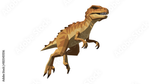 Low poly dinosaur art: fierce t. rex design with geometric style