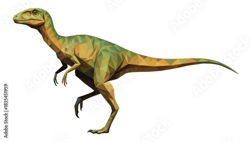 Geometric dinosaur art: low poly design of prehistoric creature