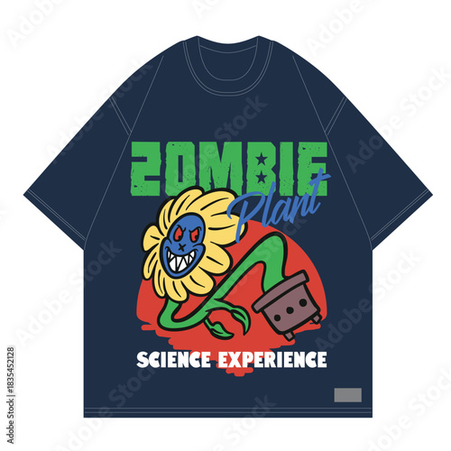 zombie plant angry design for clothing brand print