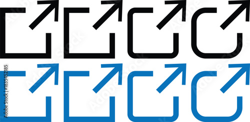 Set of Black and Blue External Link Icons