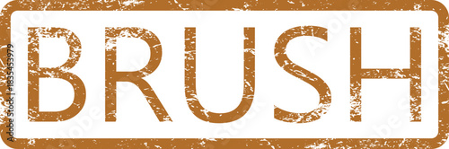 Brush Grunge Stamp – Distressed Retro Text Label Vector Illustration