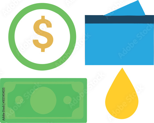 Financial Crisis Money Droplet Economy Cash