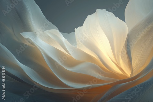Luxury Abstract Background, White Gray Color Waves. Cloud Dancer Color Pantone 11-4201, concept. Colour trend of 2026