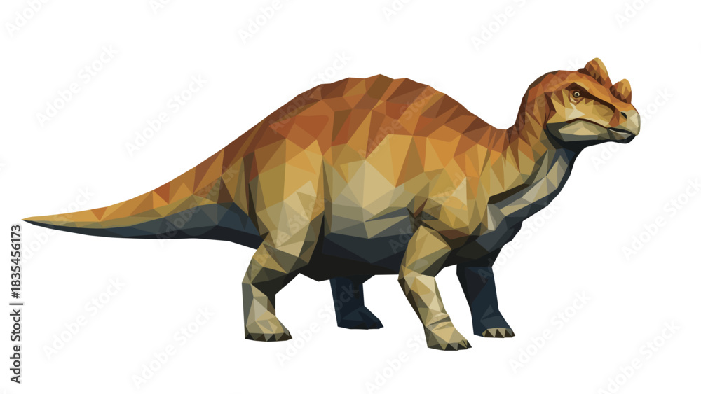 Fototapeta premium Polygonal dinosaur art: low poly design of prehistoric animal