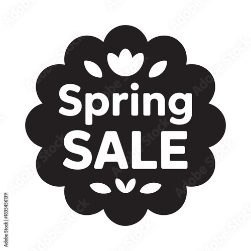 Spring sale announcement with floral accents