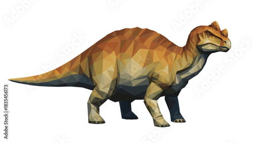 Polygonal dinosaur art: low poly design of prehistoric animal