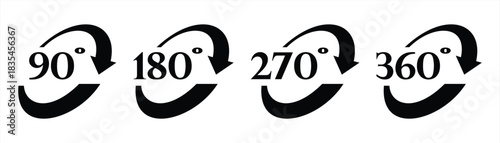 vector icon rotates 90, 180, 270, 360 degrees