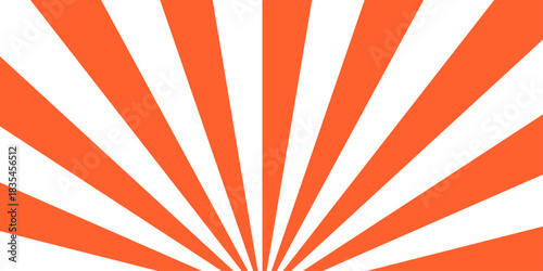 Sunburst pattern summer social banner. Orange sunburst stripes background with transparent rays. vibrant orange and white radial burst vector background.