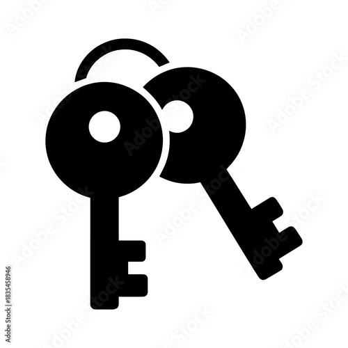 Key Icon Design, Security Key Symbol Vector on Transparent PNG Background