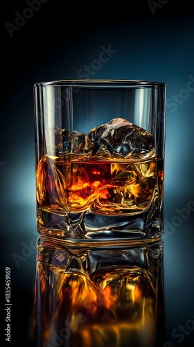 Premium Whiskey on the Rocks