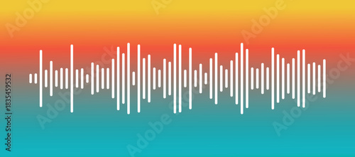 Digital Sound Wave Equalizer on Colorful Gradient Background - Abstract Audio Visualization
