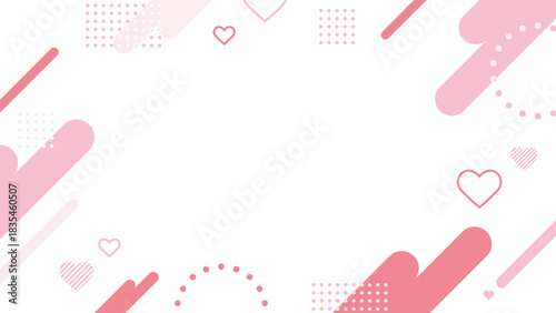 ピンク　ハート　ポップ 　フレーム　背景	