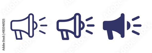 megaphone, speaker, announcement, alert, sound, communication, information, news, loud, broadcast, symbol, icon, outline, solid, simple, graphic, design, message, attention, public, promotion, marketi