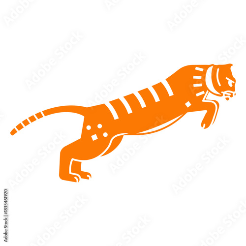 Tiger cut out jumping
