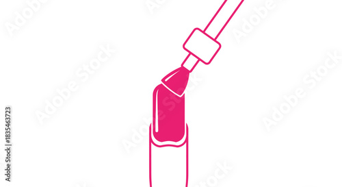 A pink nail and a nail polish applicator
