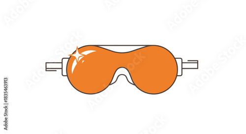 Orange ski goggles with star