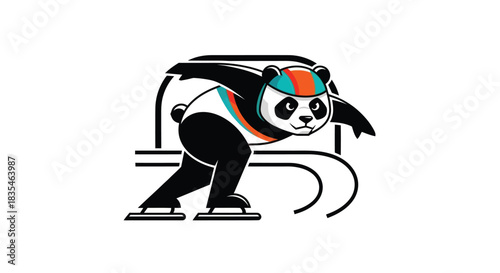 Panda ice skater