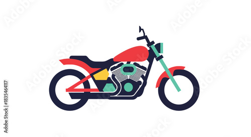Stylized flat vector motorbike