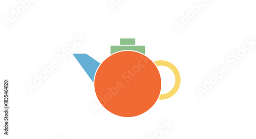 Abstract teapot, graphic design