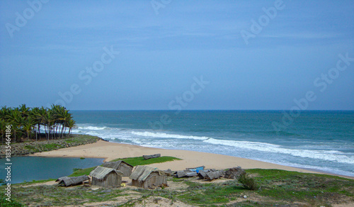 Photos tropical beach in Tamil Nadu, India.