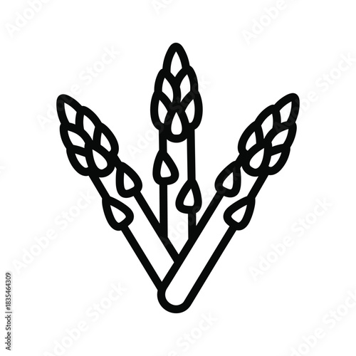 Asparagus simple vegetable vector icon in outline design for food concept design isolated