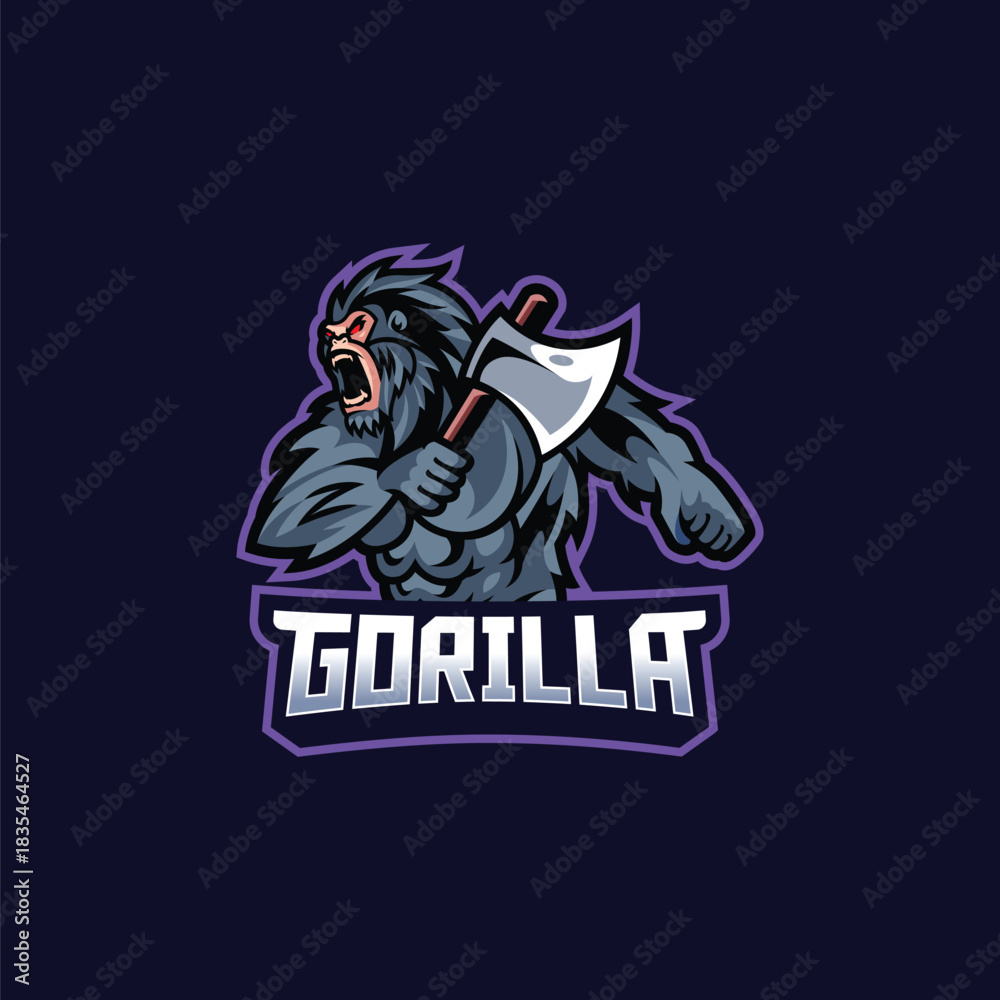 Obraz premium Angry Gorilla Logo Template