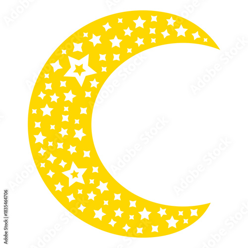 Bright moon filled with stars