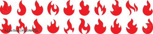 flame, fire, heat, energy, hot, burning, icon, symbol, graphic, design, red, silhouette, set, collection, isolated, white background, abstract, element, power, warmth