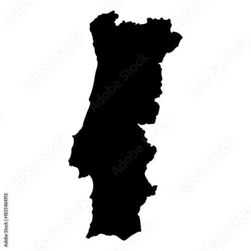A silhouette of the map of Portugal