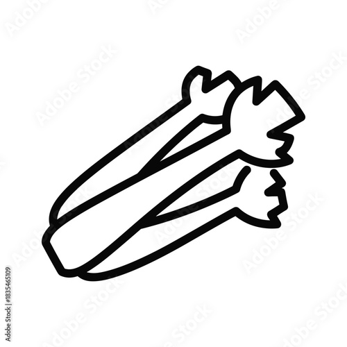Fresh celery sticks isolated on white healthy snacks ingredients raw food vector illustration