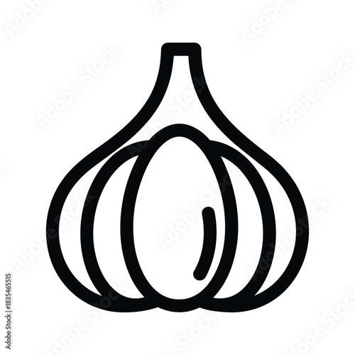 Garlic illustration on white background for healthy food concept and flavor