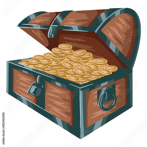 Chest full of gold coins